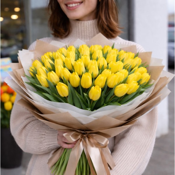 101 желтый тюльпан