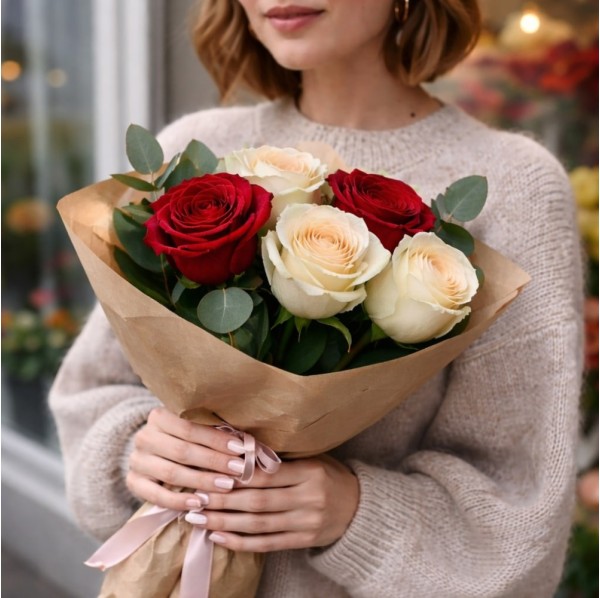 Букет из 5 роз микс