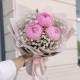 Букет Розовые пионы с гипсофилой