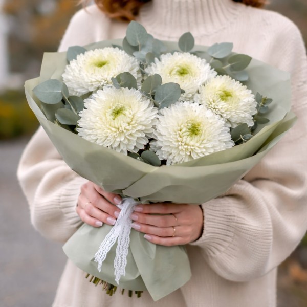 Букет 5 хризантем Магнум