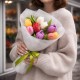 Букет 9 разноцветных тюльпанов