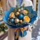 Новогодний букет с золотыми и синими шарами